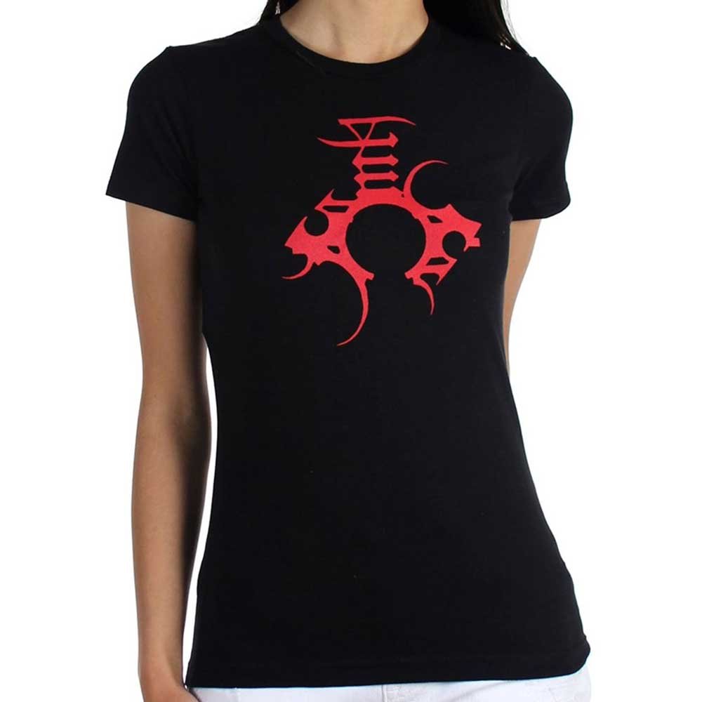 ENSLAVED エンスレイヴド - RED LOGO & SYMBOLS / バックプリントあり / Tシャツ / レディース - PGS